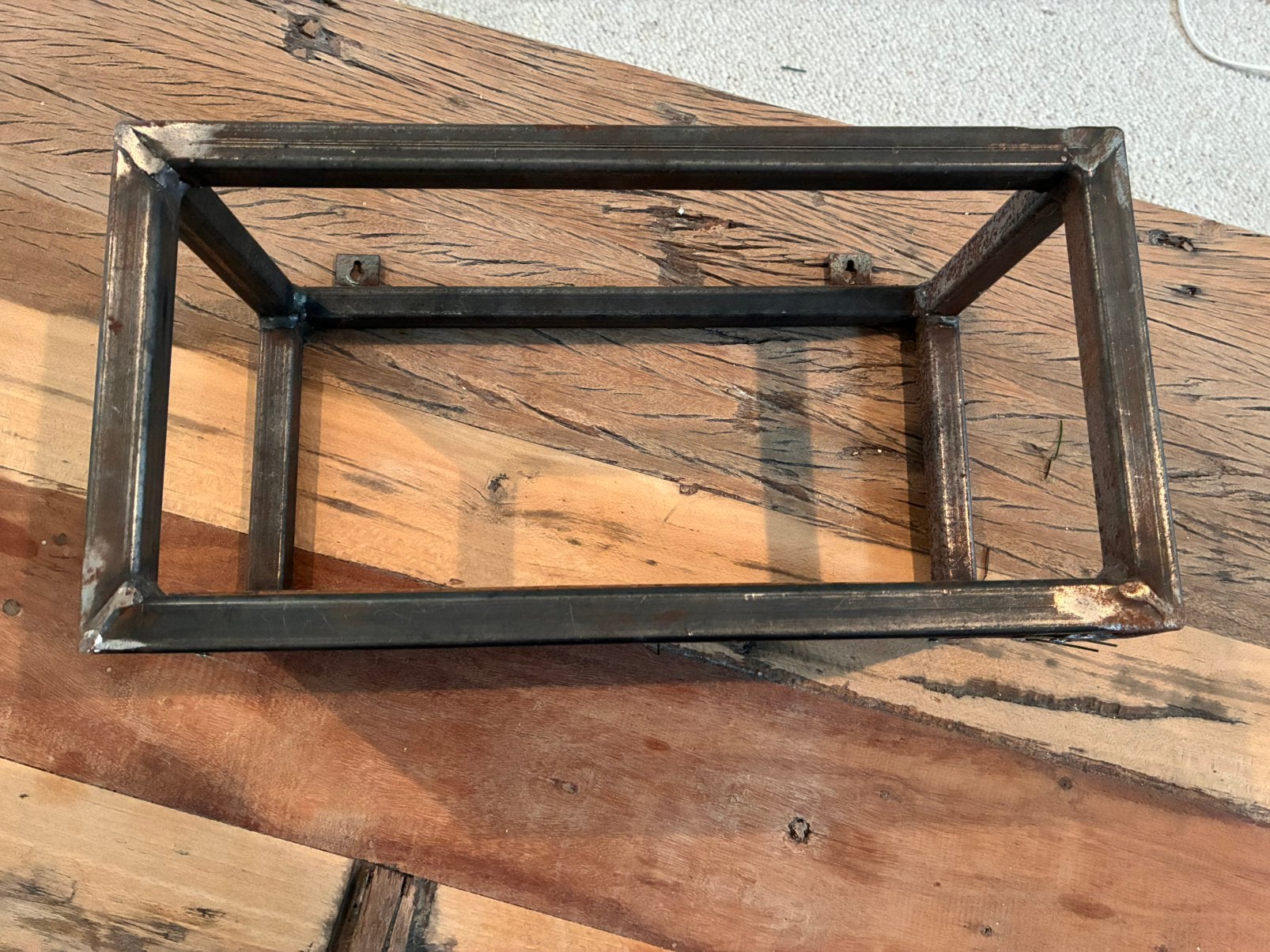 Ophangplank met metalen kubus 40 cm, Industrieel, Ophalen, Zo goed als nieuw, Wandhanger