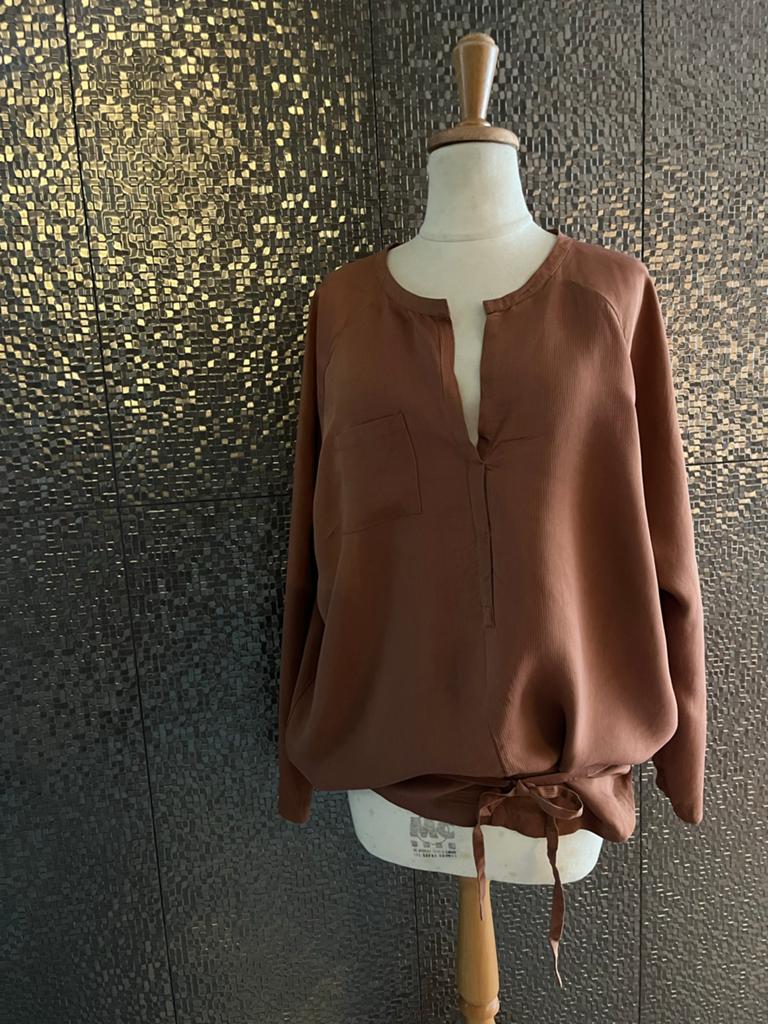 Humanoid blouse maat L bruin, Kleding | Dames, Ophalen of Verzenden, Zo goed als nieuw, Maat 42/44 (L), Bruin
