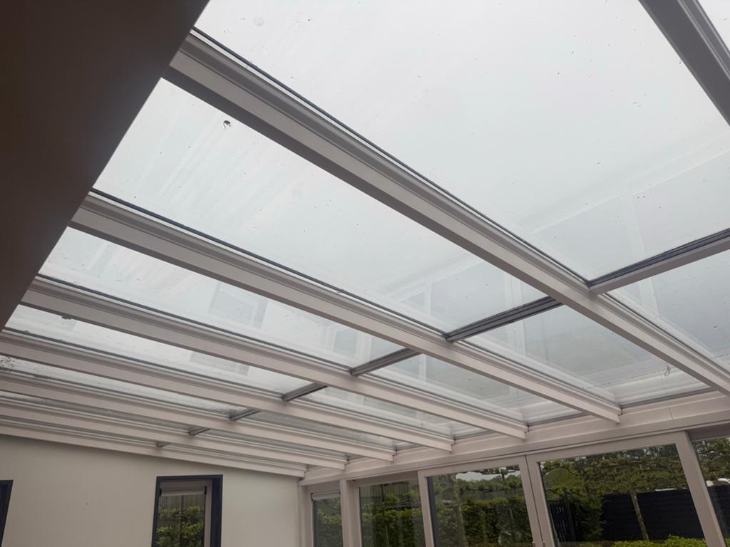 Glazen serre/veranda met schuifdeuren, Tuin en Terras, Ophalen, Zo goed als nieuw, Serre