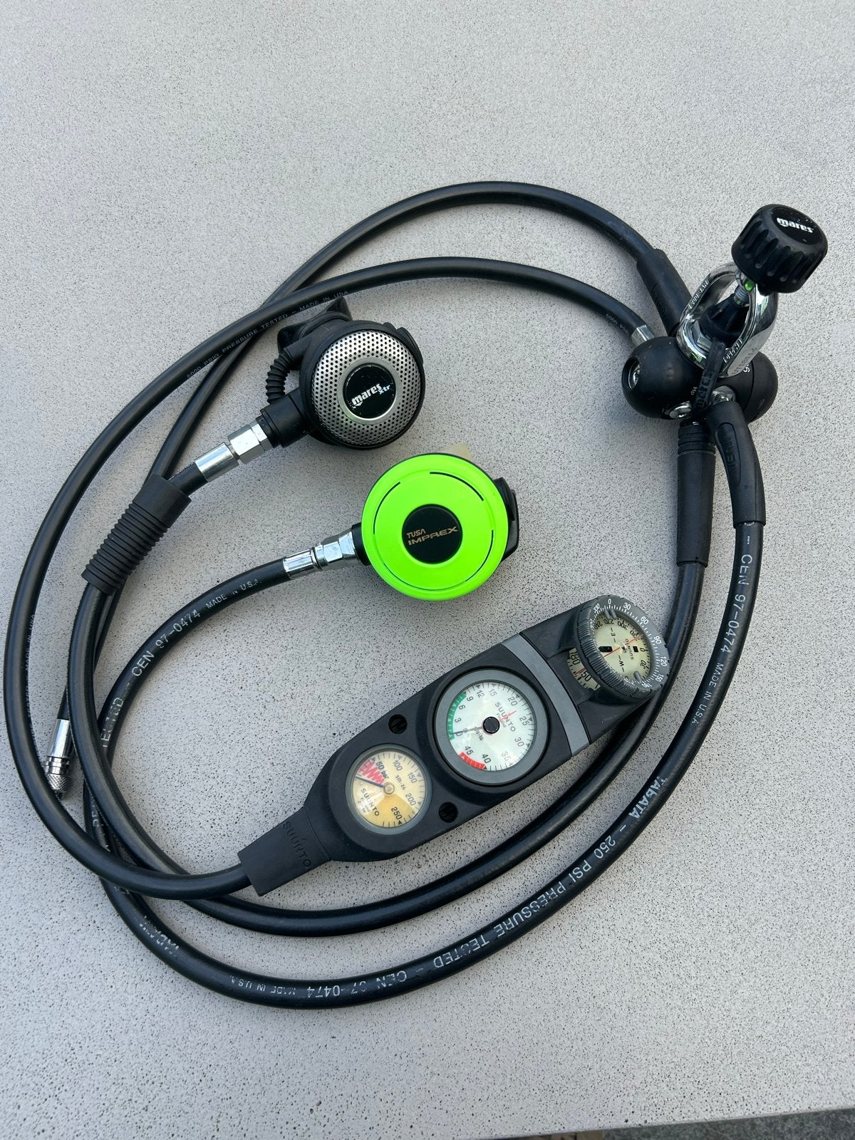 Mares Ademautomaatset met Suunto Console, Watersport en Boten, Ophalen of Verzenden, Gebruikt, Overige typen