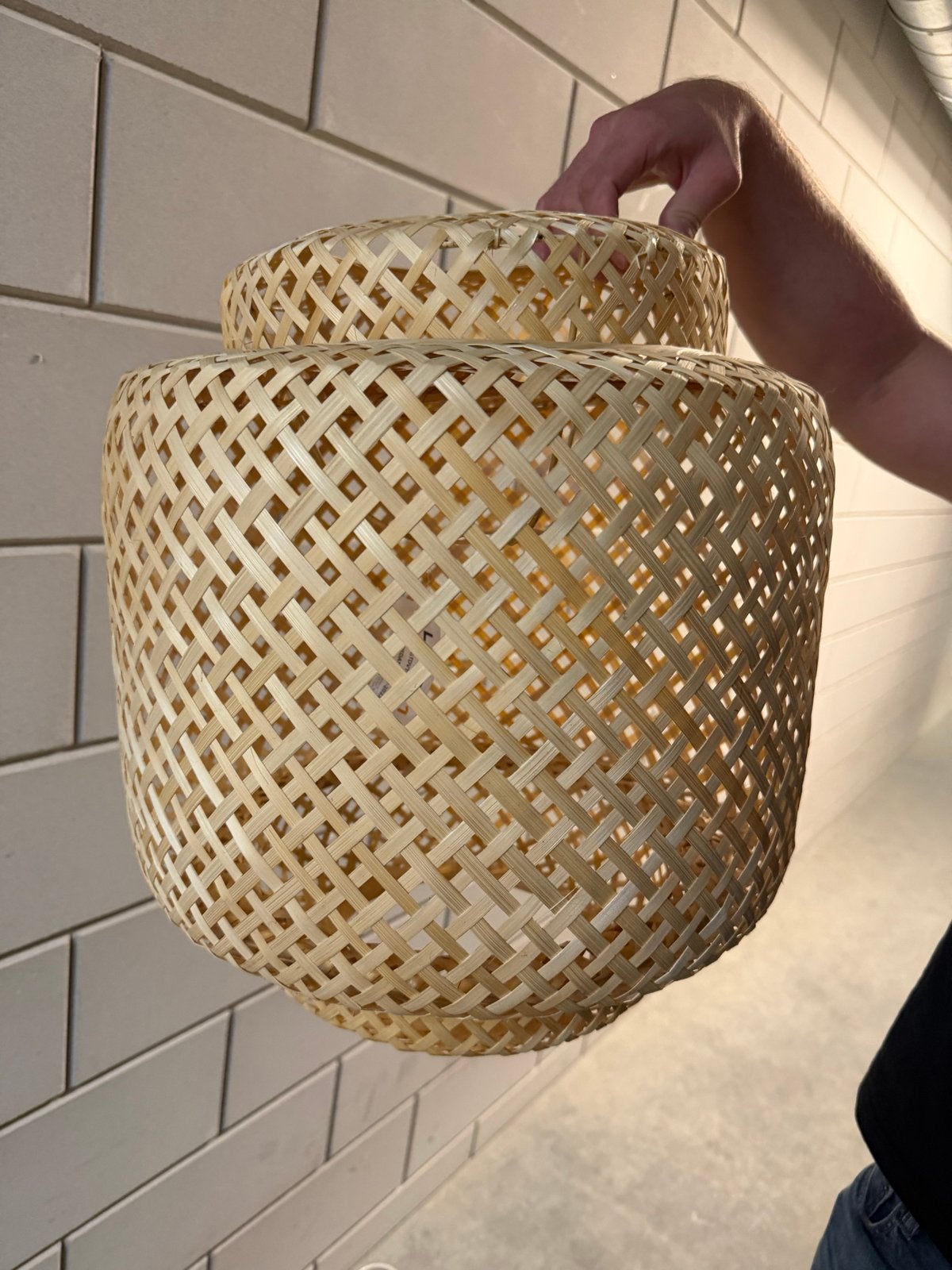 Nieuwe rieten/rotan sfeerlamp, Huis en Inrichting, Lampen | Hanglampen, Ophalen, Nieuw, Overige materialen