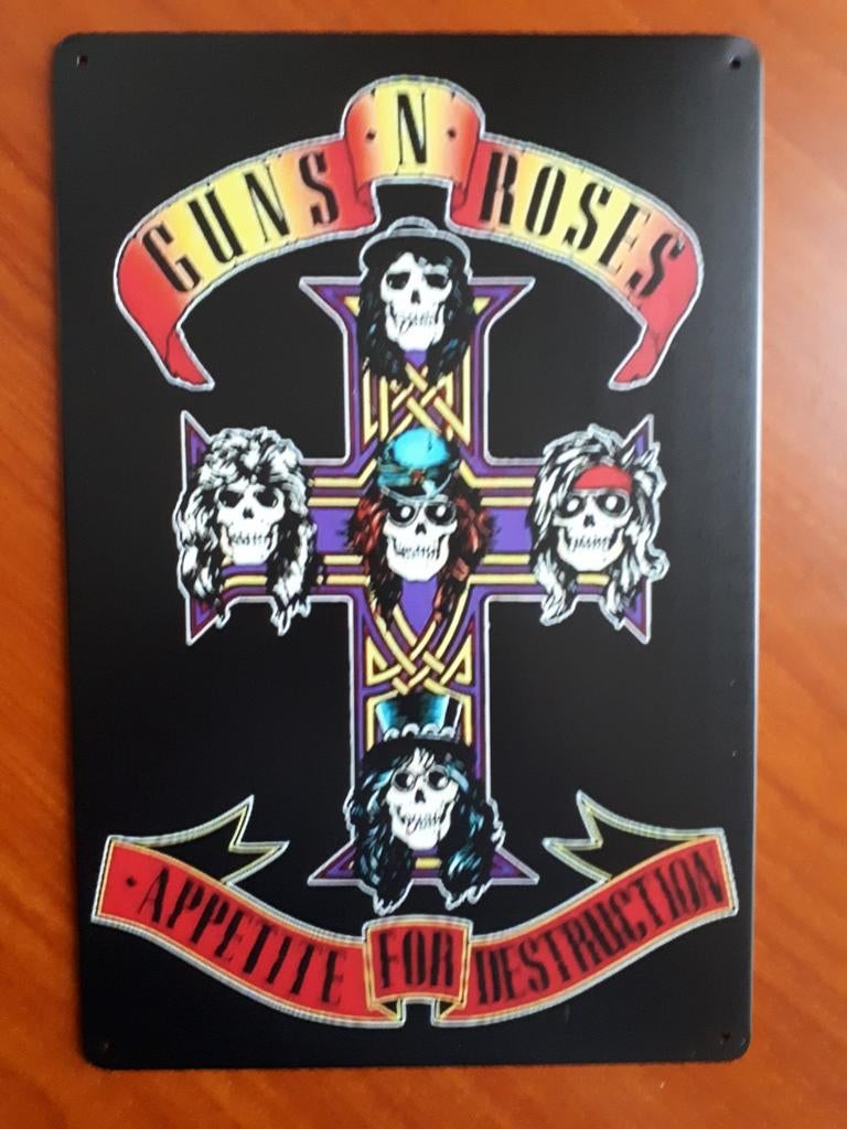 Guns N Roses 20x30 cm Metalen Reclamebord, Ophalen of Verzenden, Nieuw, Poster, Artwork of Schilderij