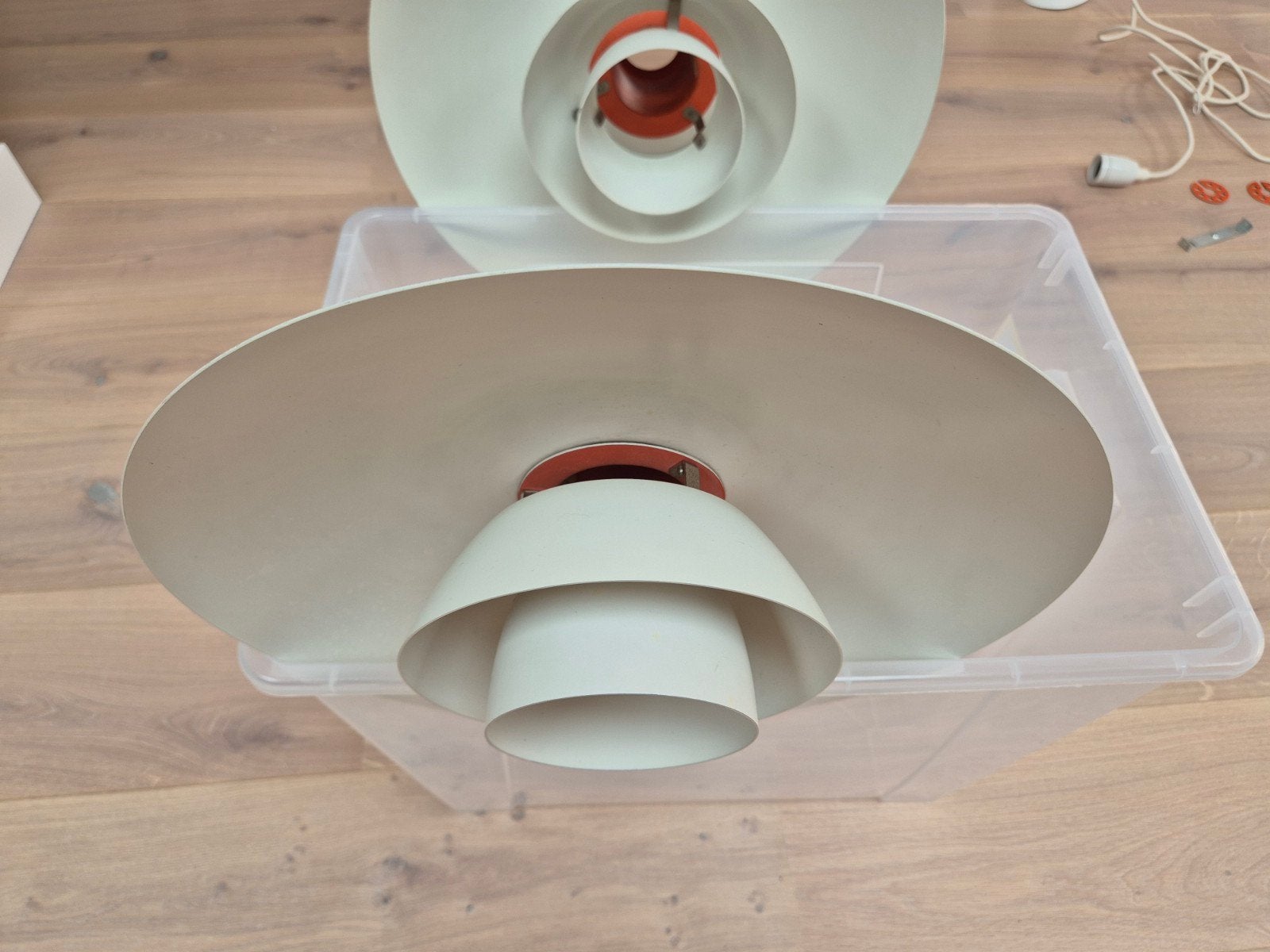 2x Louis Poulsen PH4 hanglampen, Huis en Inrichting, Lampen | Hanglampen, Ophalen, Gebruikt, Deens, E27 (groot)
