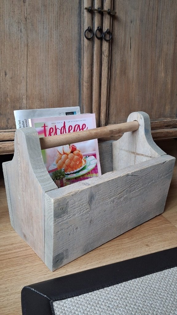 Handmade lectuurbak | krantenbak hout - nieuw, Lectuurbak, Nieuw, Ophalen of Verzenden, Hout