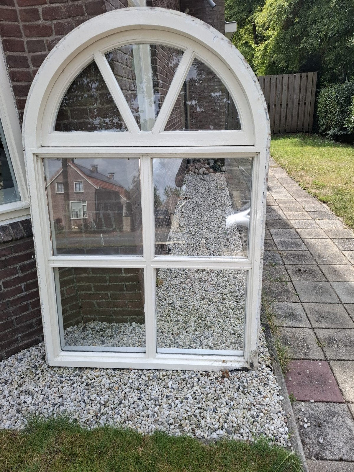 gevelraam met enkelglas, Ophalen, Gevelraam of Ruit, Gebruikt, 120 tot 160 cm