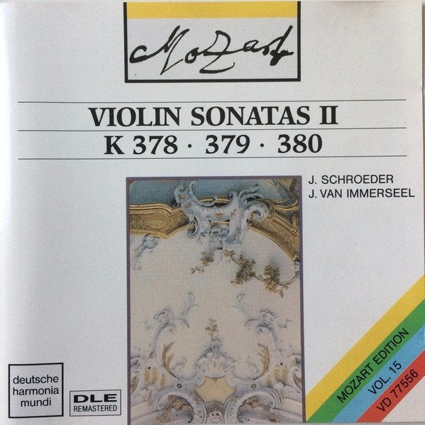 MOZART Violin sonatas k378 & 379 & 380 CD SCHROEDER DHM ZGAN, Ophalen of Verzenden, Classicisme, Zo goed als nieuw, Kamermuziek