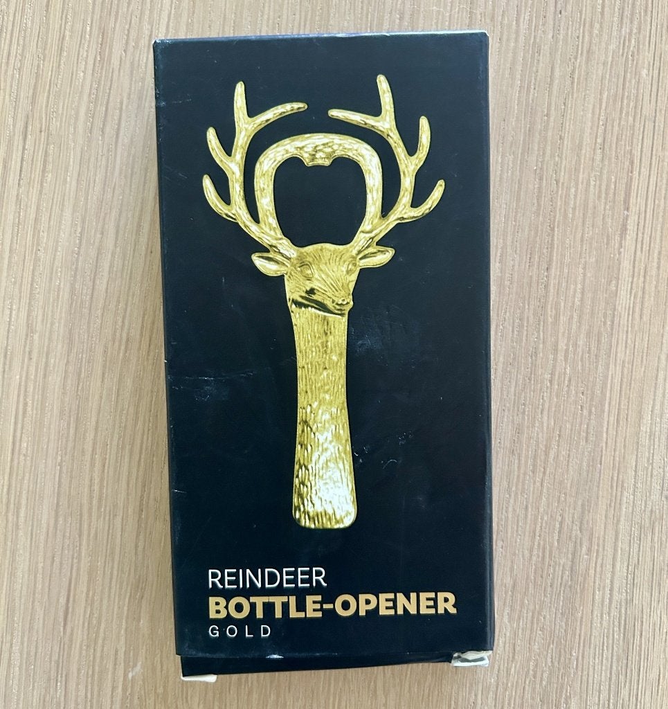 Rendier flesopener goudkleurig / nieuw en ongebruikt, Ophalen of Verzenden, Nieuw