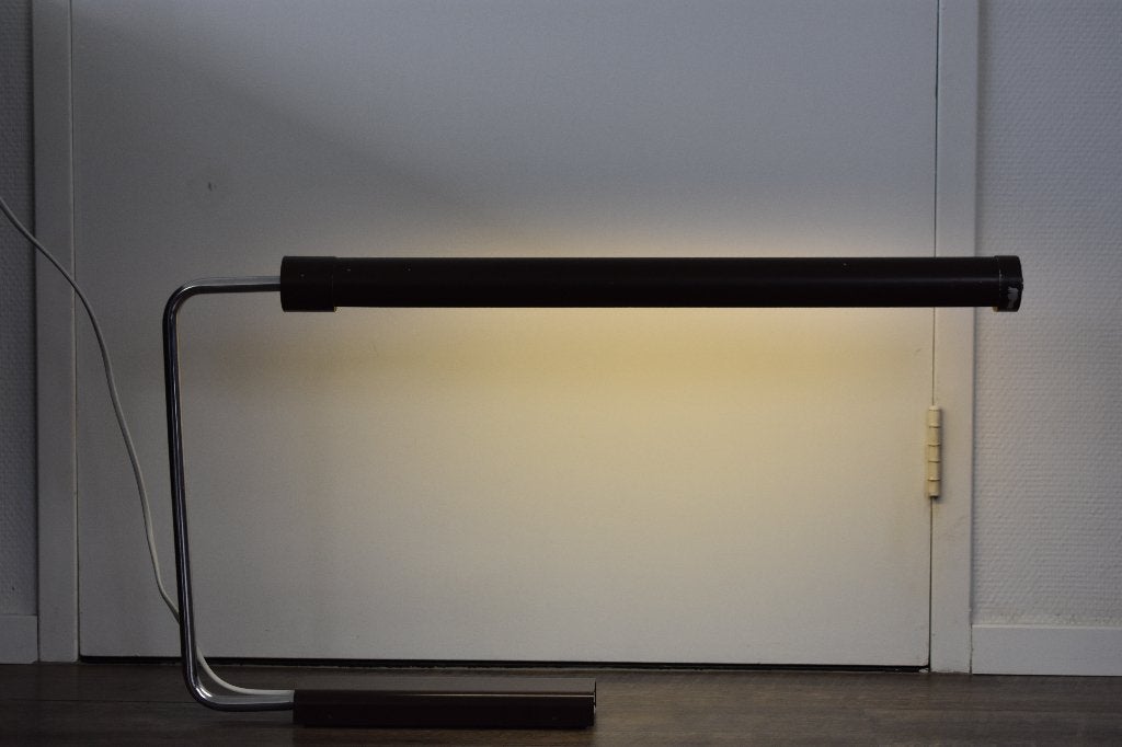 HALA bureaulamp vintage jaren 60 - 70 donker bruin spage age, Bureaulamp, Gebruikt, Vintage, 38 cm