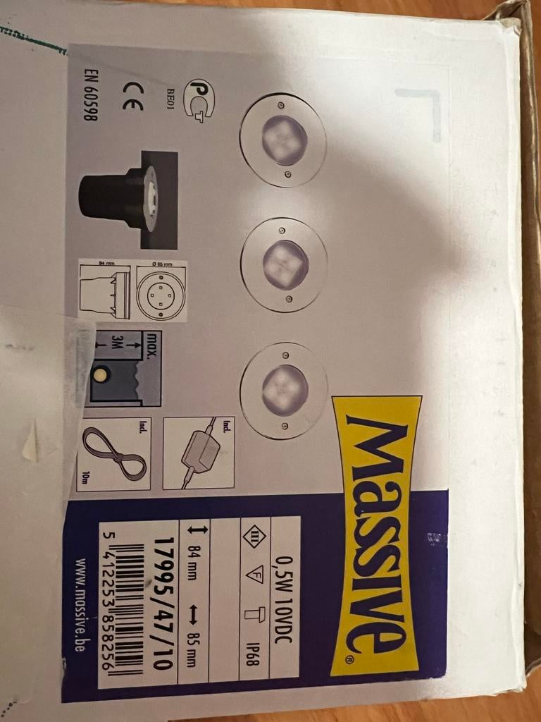 Tuinverlichting inbouw - 2 sets van 3 LED grondspots, Ophalen, Minder dan 50 watt, Nieuw, Netvoeding