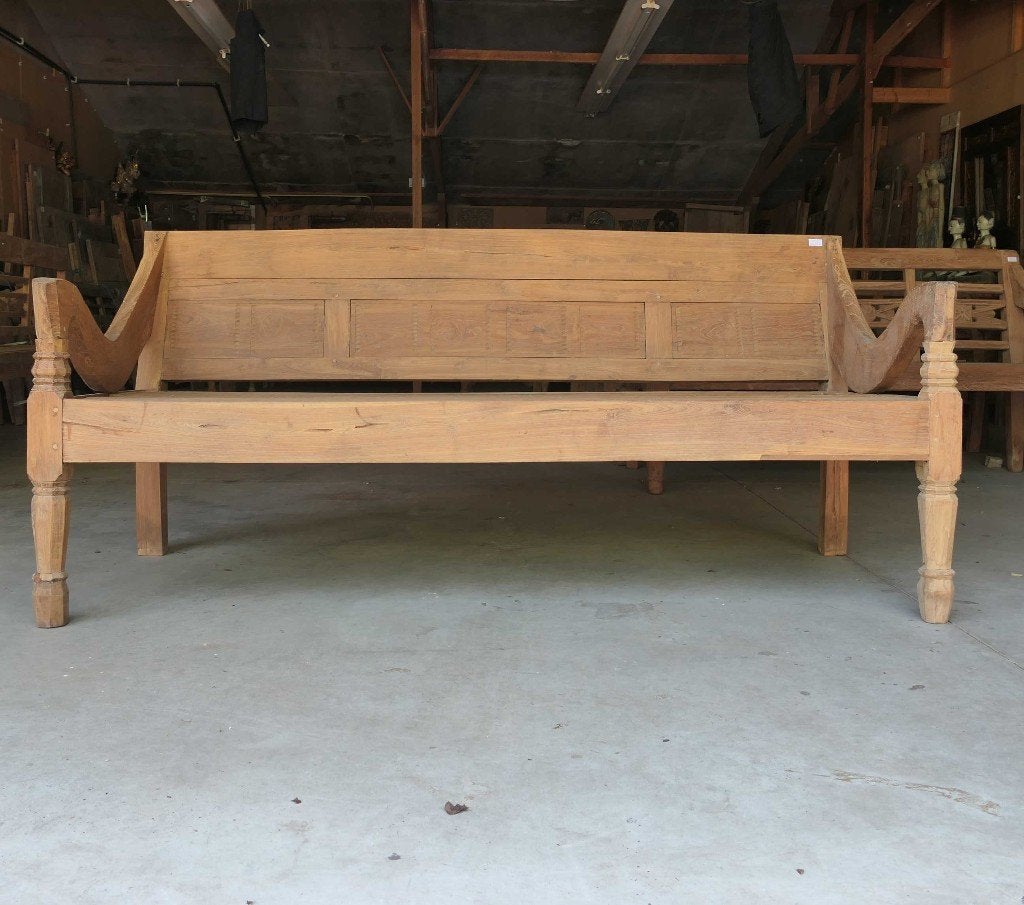 Unieke teak bank RQ24 Landelijk Bali Stationsbank Ibiza tuin, Ophalen of Verzenden