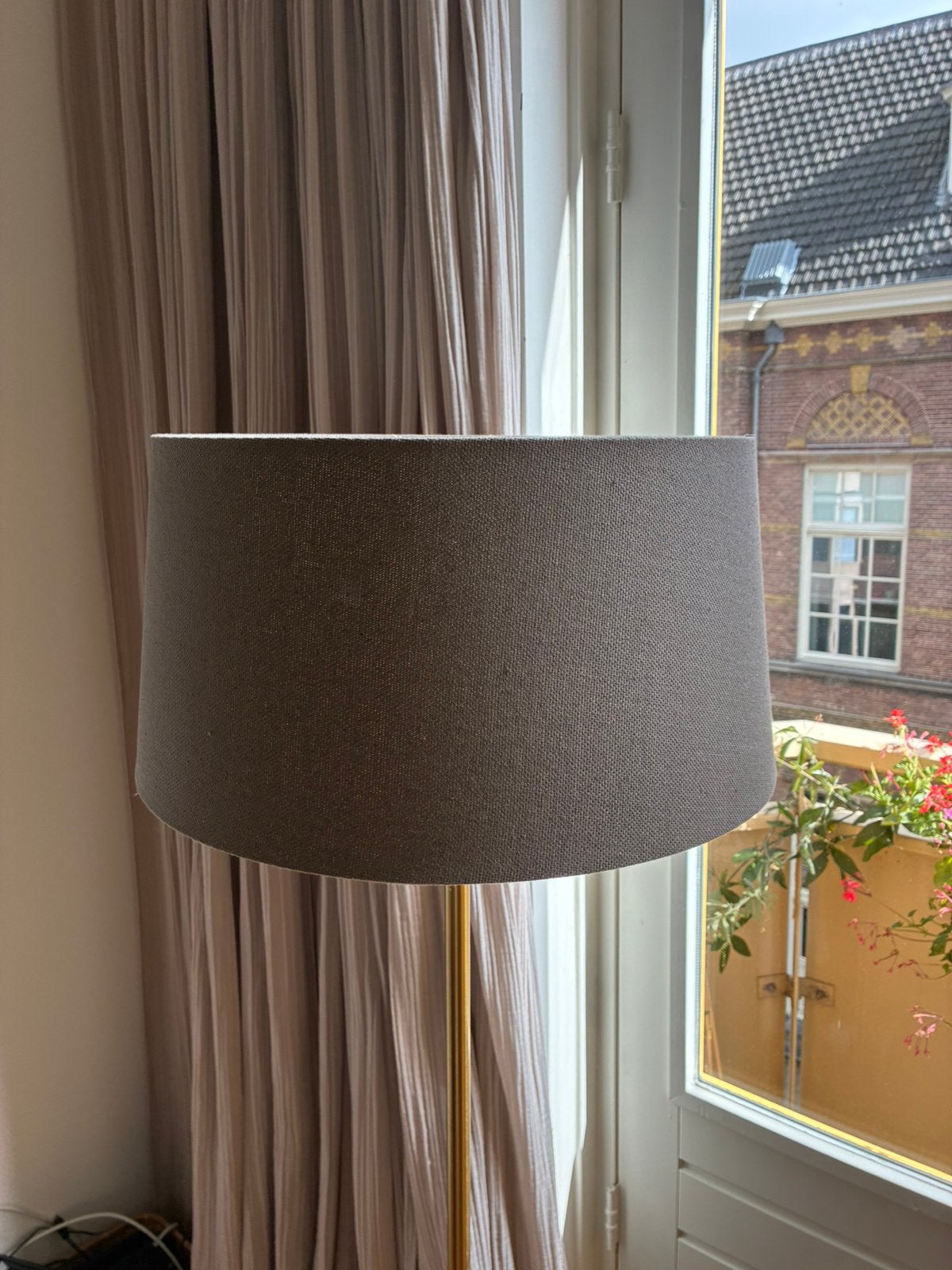Stoffen lampenkap antraciet, Ophalen, Zo goed als nieuw, 40 cm, 23 cm