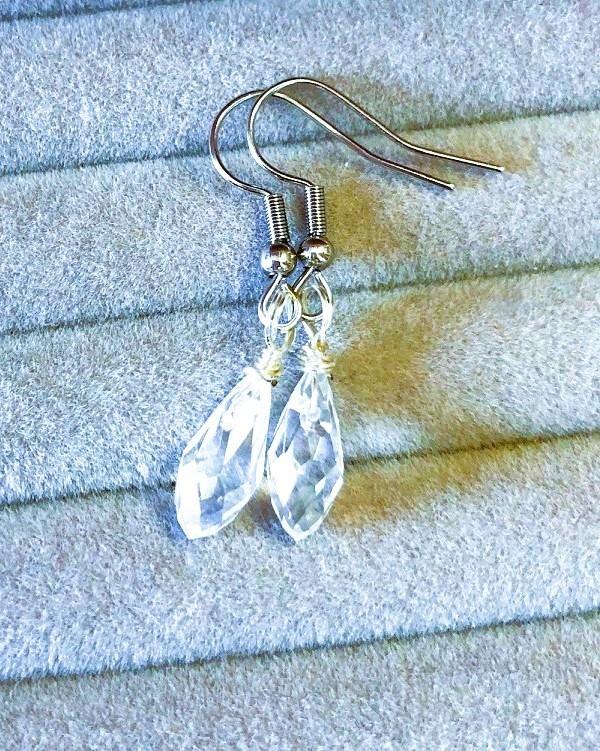 Oorbellen zilver-plated met kristallen diamant
