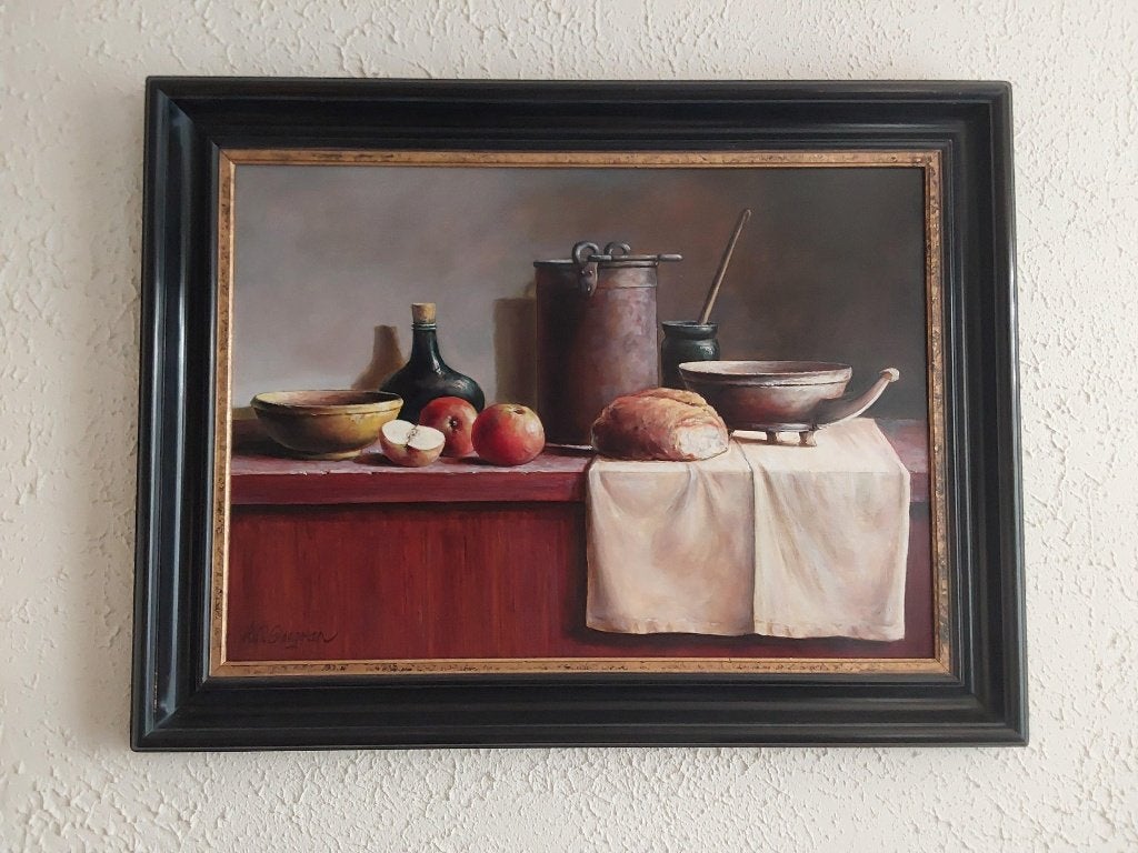 Schilderij H.P Steegman 50x70, Antiek en Kunst, Ophalen, Paneel, Overige technieken, Stilleven