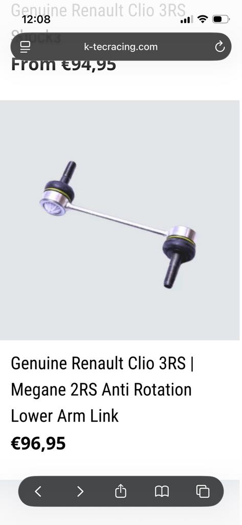 Nieuw 8200686016 anti rotation lower arm link Clio 3 RS 197, Ophalen of Verzenden, Nieuw, Renault