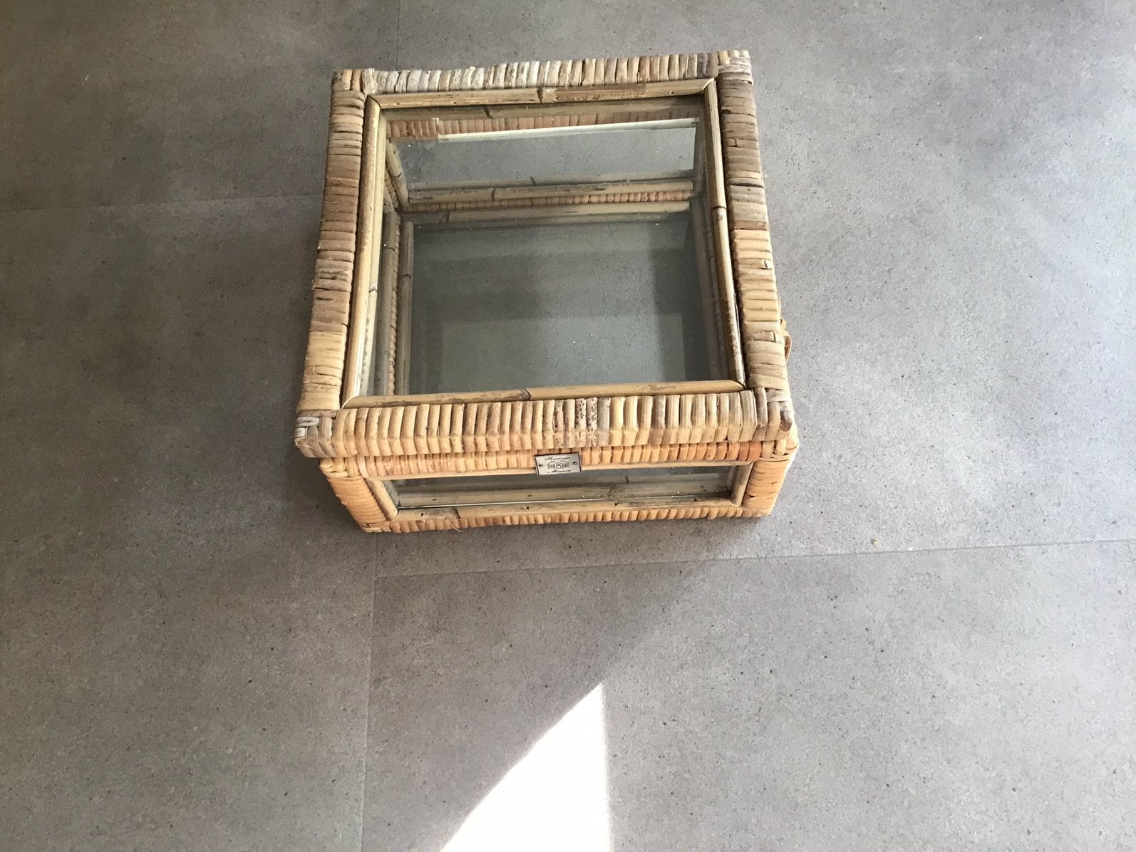 Mooie opberg kist van riet en glas, Ophalen, Minder dan 50 cm, Minder dan 50 cm, 5 – 50