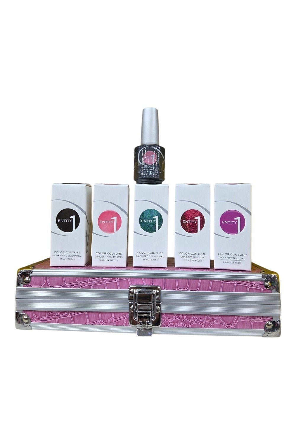 Entity 1 Color Couture UV Gel Nagellak Set +Roze Beauty Case, Nieuw, Ophalen of Verzenden, Handen en Nagels, Make-up