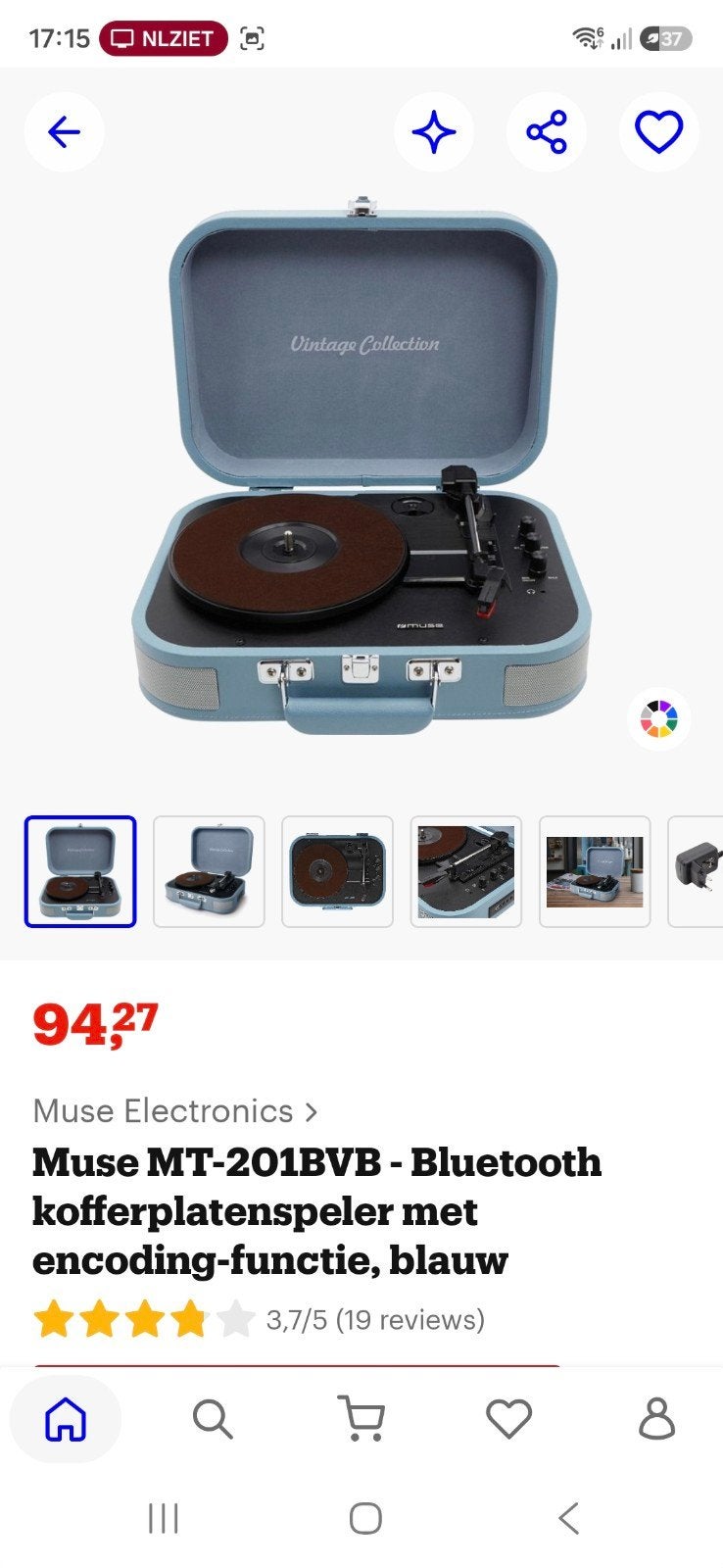 Muse MT-201BVB Kofferplatenspeler met Bluetooth & USB, Ophalen of Verzenden