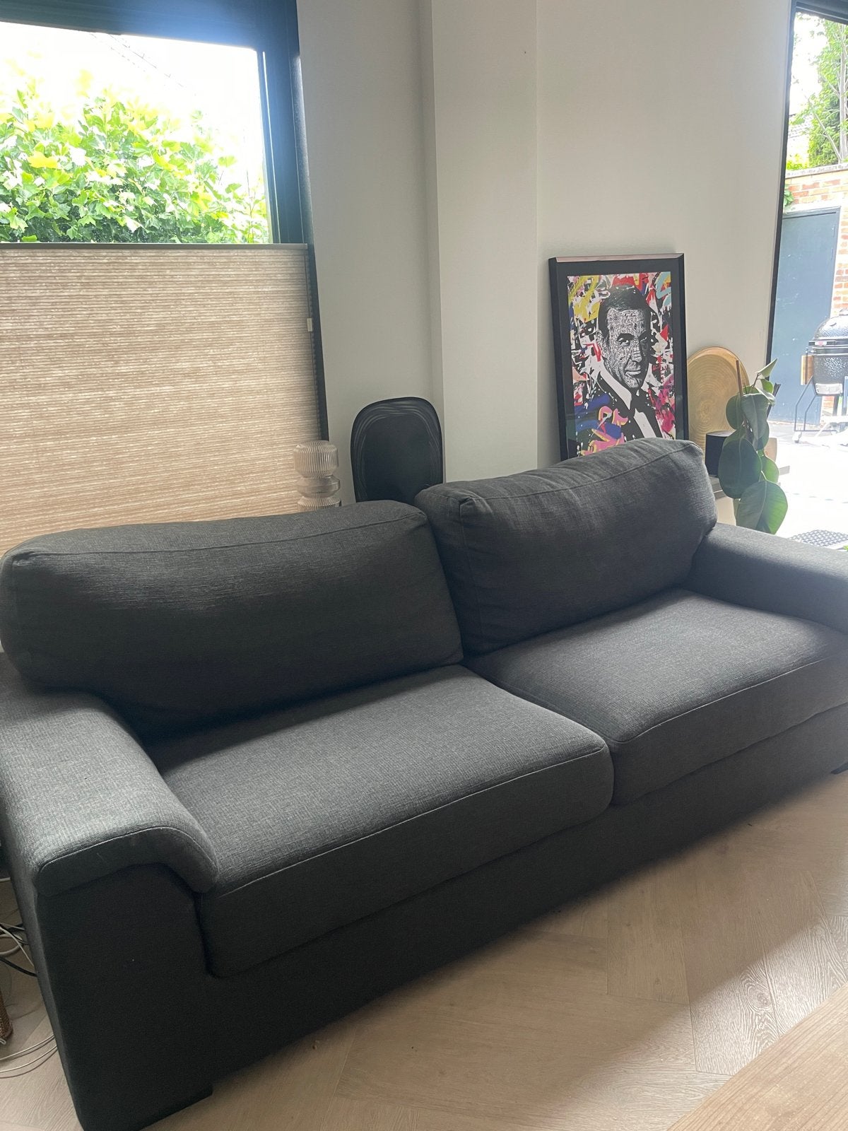 Set van 2 comfortabele stoffen banken, Ophalen, Gebruikt, Tweepersoons, 75 tot 100 cm