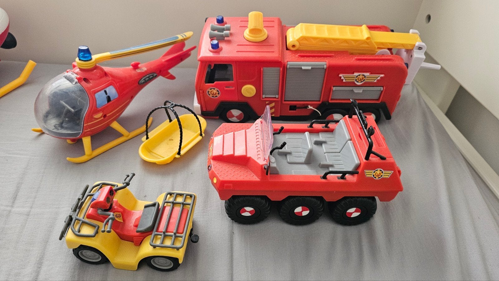 Brandweerman Sam Speelgoed Set - Helikopter, Brandweerwagen, Ophalen of Verzenden, Zo goed als nieuw
