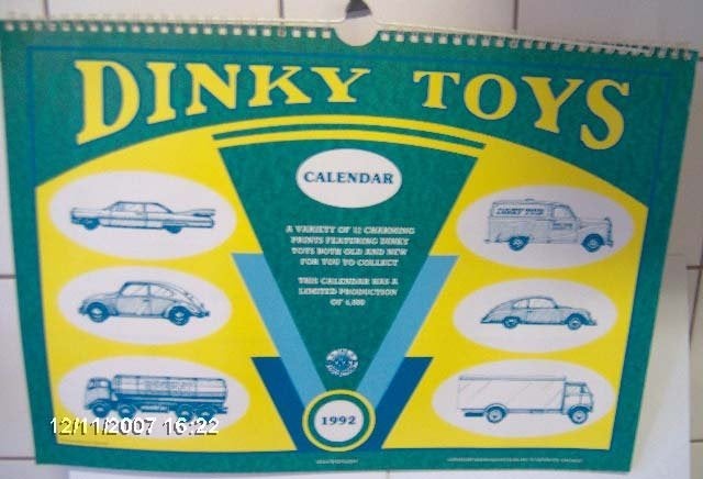 Dinky Toys 1992 Calendar Kalender vele leuke foto’s van auto, Ophalen of Verzenden, Zo goed als nieuw, Overige typen, Overige merken