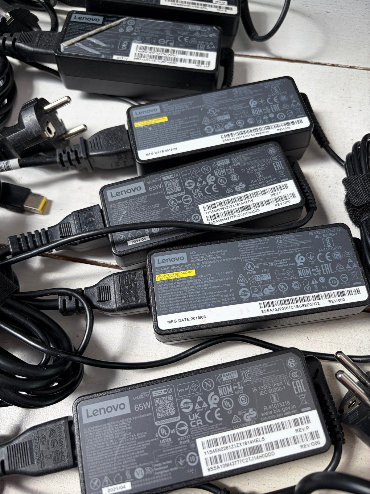 10x Lenovo Laptop Opladers (5x 90W, 4x 65W, 1x 45W), Ophalen, Gebruikt, Lenovo
