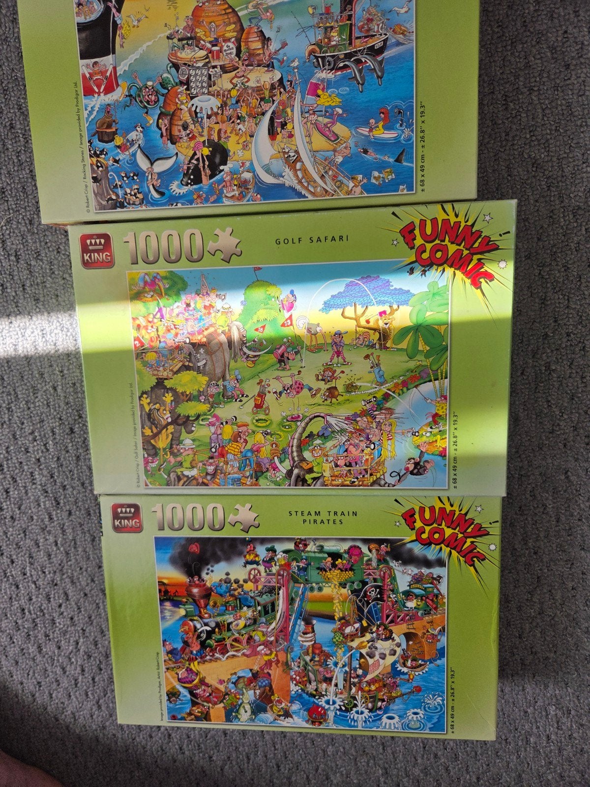 3 x king puzzel igst 1000 stukjes, Ophalen of Verzenden, 500 t/m 1500 stukjes, Gebruikt, Legpuzzel
