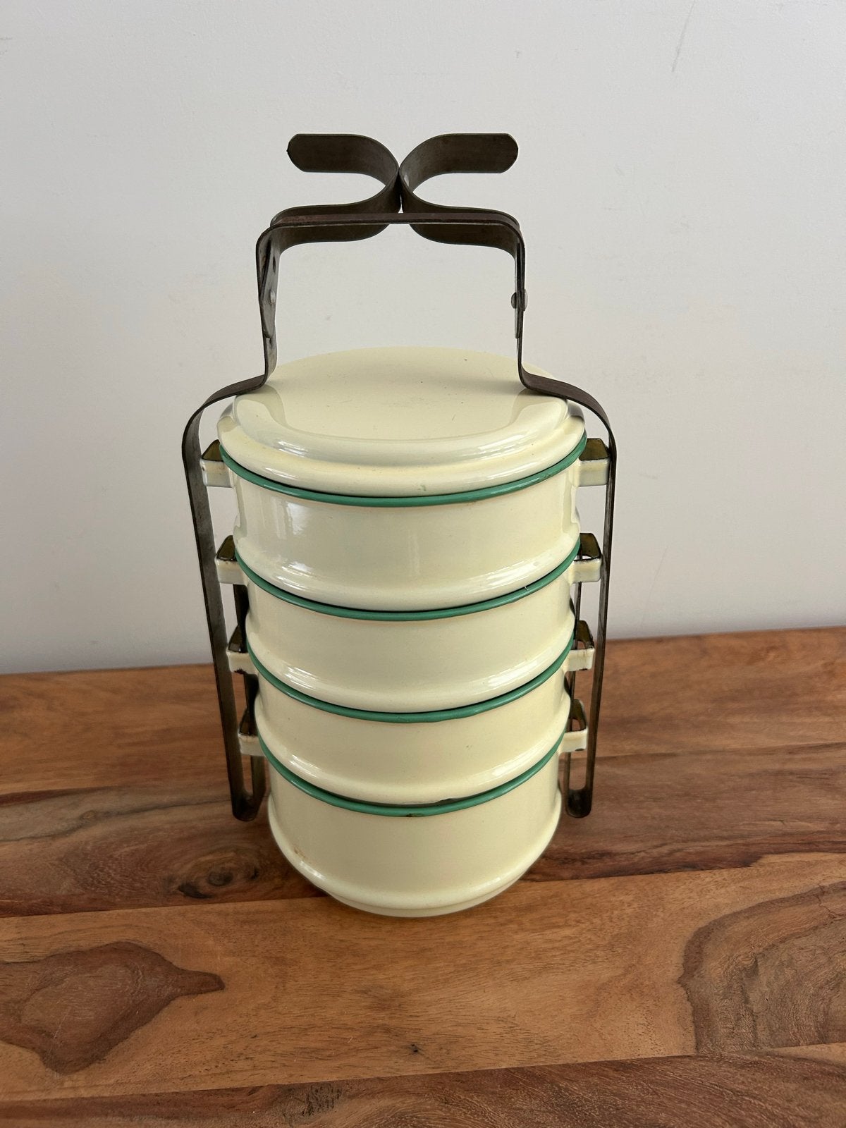 Vintage Balance Brand Emaille Tiffin etendrager  - 4 Lagen, Ophalen of Verzenden