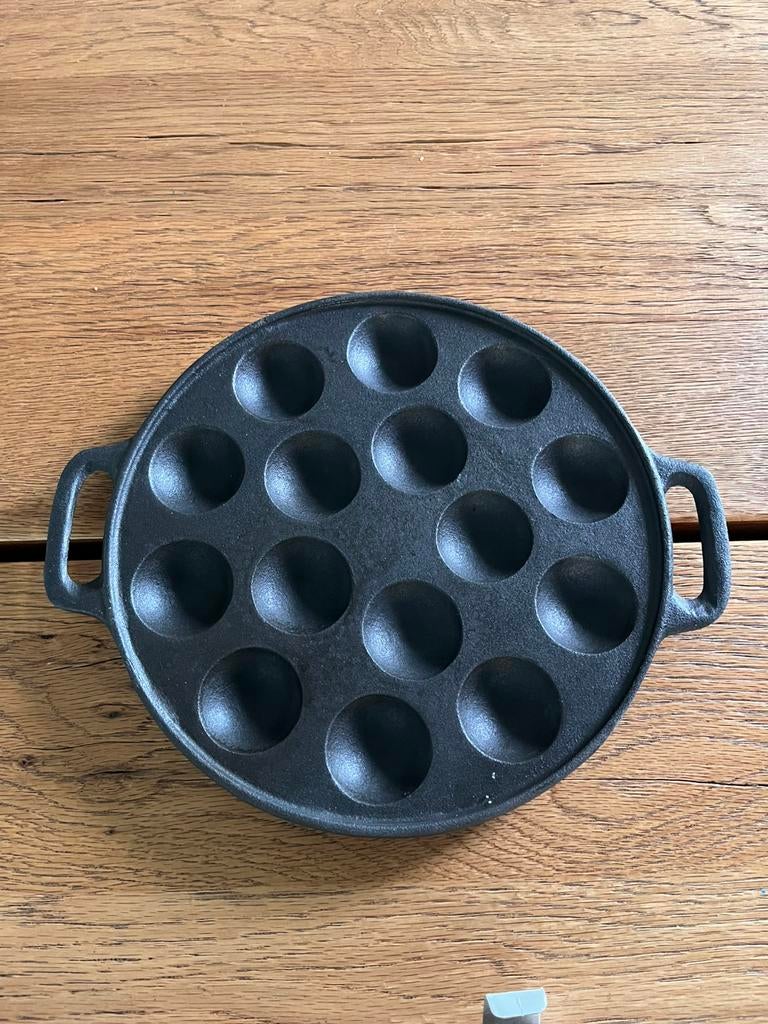 Gietijzeren poffertjes pan, Ophalen of Verzenden, Zo goed als nieuw, Gietijzer, Koekenpan of Braadpan