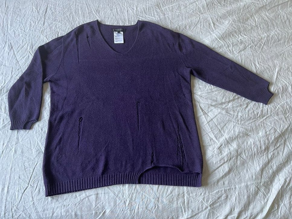 Tricot Chic paarse trui met angora en wol, Ophalen of Verzenden, Gedragen, Maat 42/44 (L), Paars