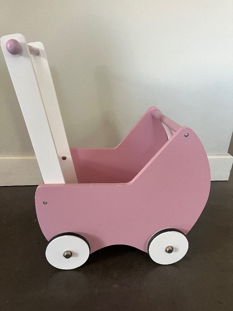 Houten poppenwagen, Kinderen en Baby's, Speelgoed | Poppen, Ophalen, Gebruikt, Babypop
