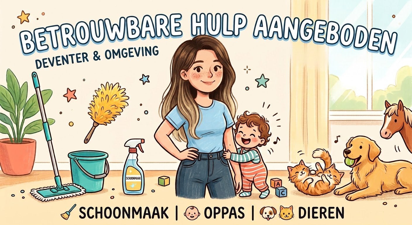 BETROUWBARE HULP/OPPAS AANGEBODEN – DEVENTER & OMGEVING, Vacatures, Vacatures | Schoonmaak en Facilitaire diensten, Variabele uren