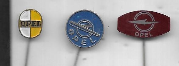 OPEL AUTO SPELDEN 3 VERSCHILLENDE, Verzamelen, Speldjes, Pins en Buttons, Ophalen of Verzenden, Gebruikt, Transport, Speldje of Pin