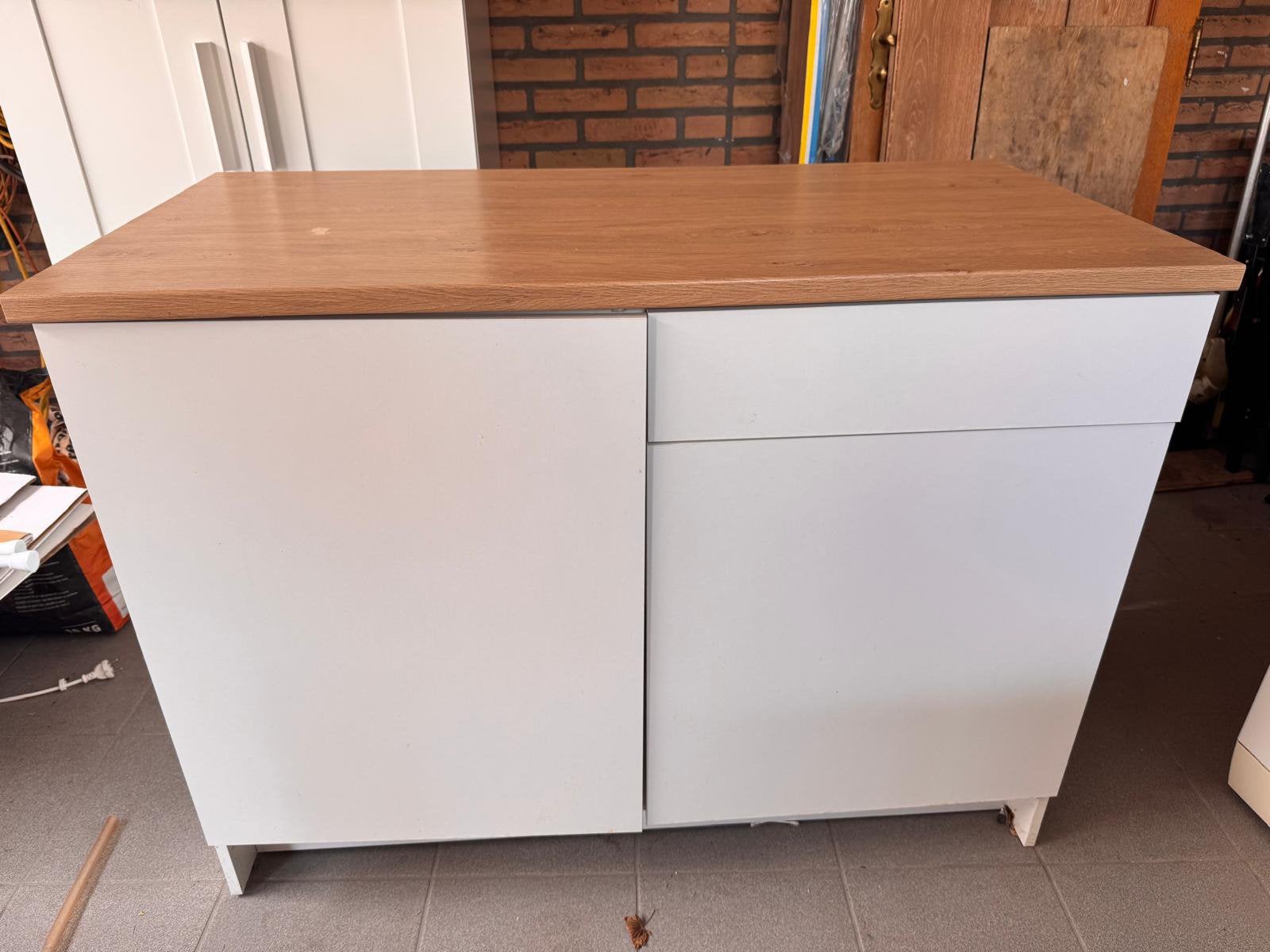 IKEA Knoxhult kast 120 cm – wit/hout – zeer goede staat, Ophalen, Zo goed als nieuw, 25 tot 50 cm, 100 tot 150 cm