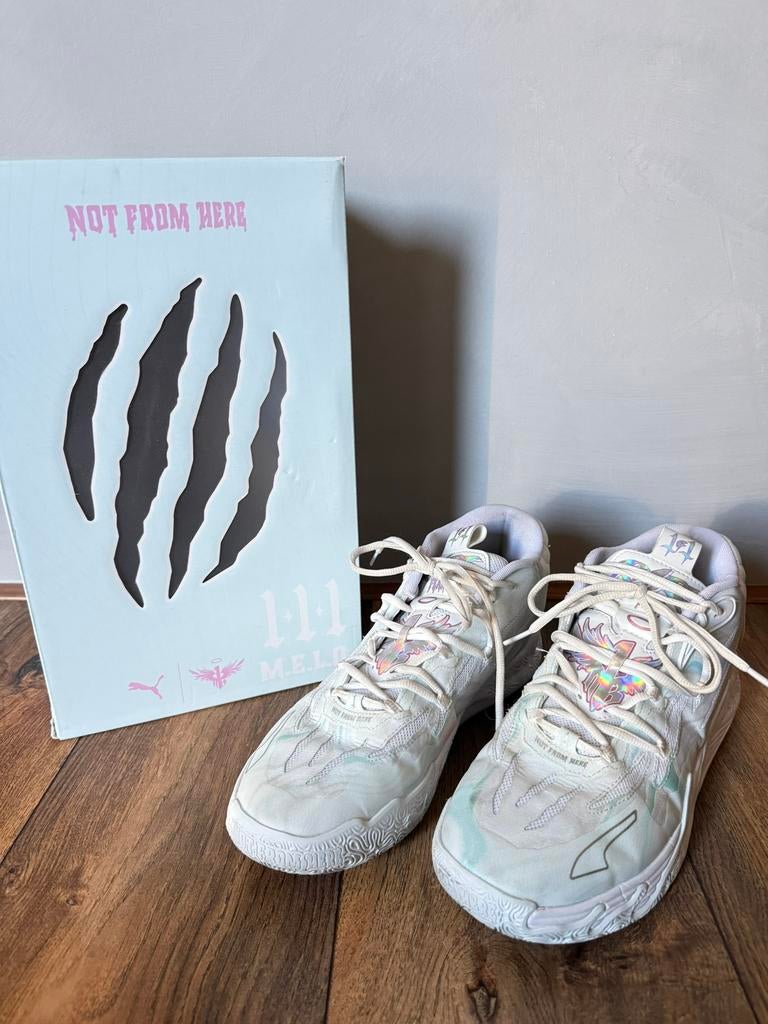 Puma lamelo ball mb.03 iridescent basketbal sneakers maat 44, Ophalen of Verzenden, Zo goed als nieuw, Schoenen