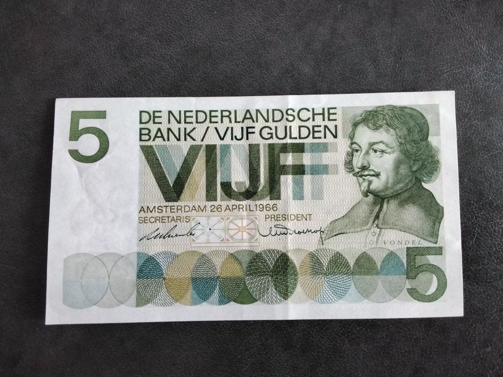 5 Gulden biljet Vondel l  - 1966, Verzenden, 5 gulden, Los biljet