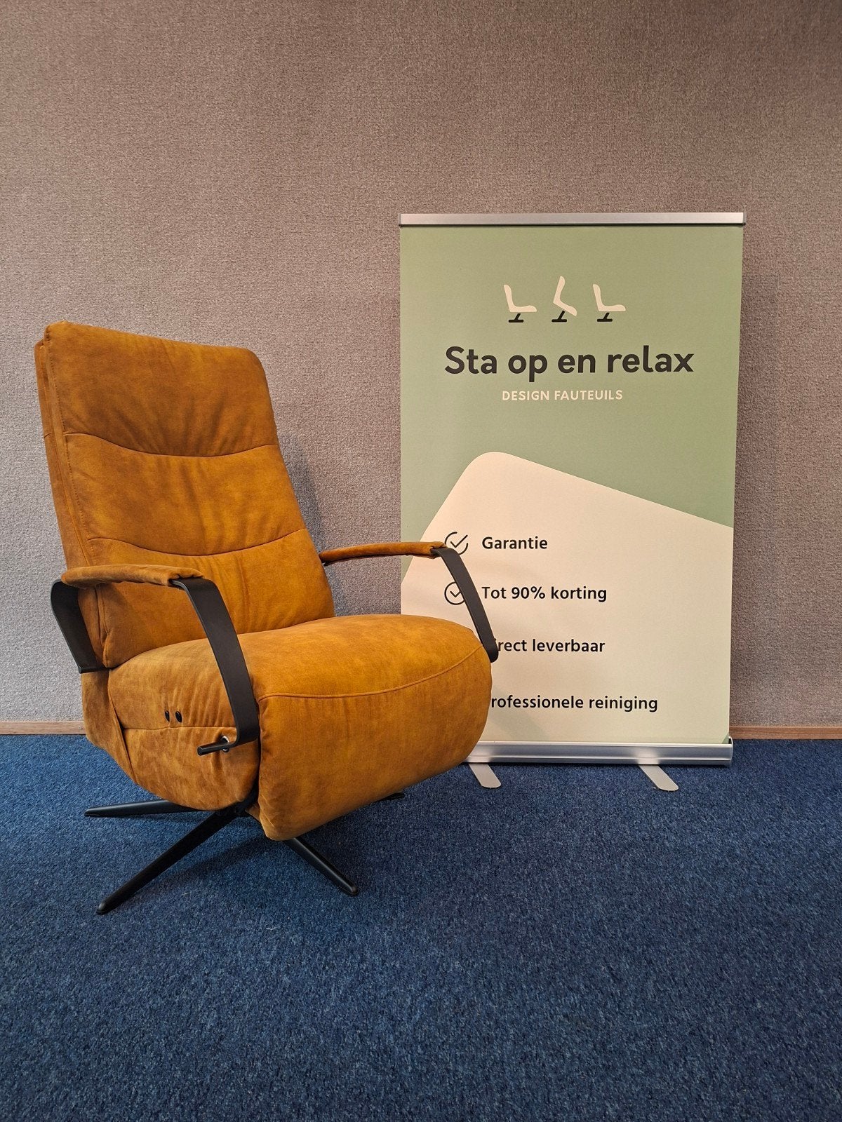 Elextrisch relax fauteuil Montel SHOWROOM op accu🔋, Ophalen of Verzenden, Zo goed als nieuw, Staopenrelax@gmail.com, Sta-op-en-relax