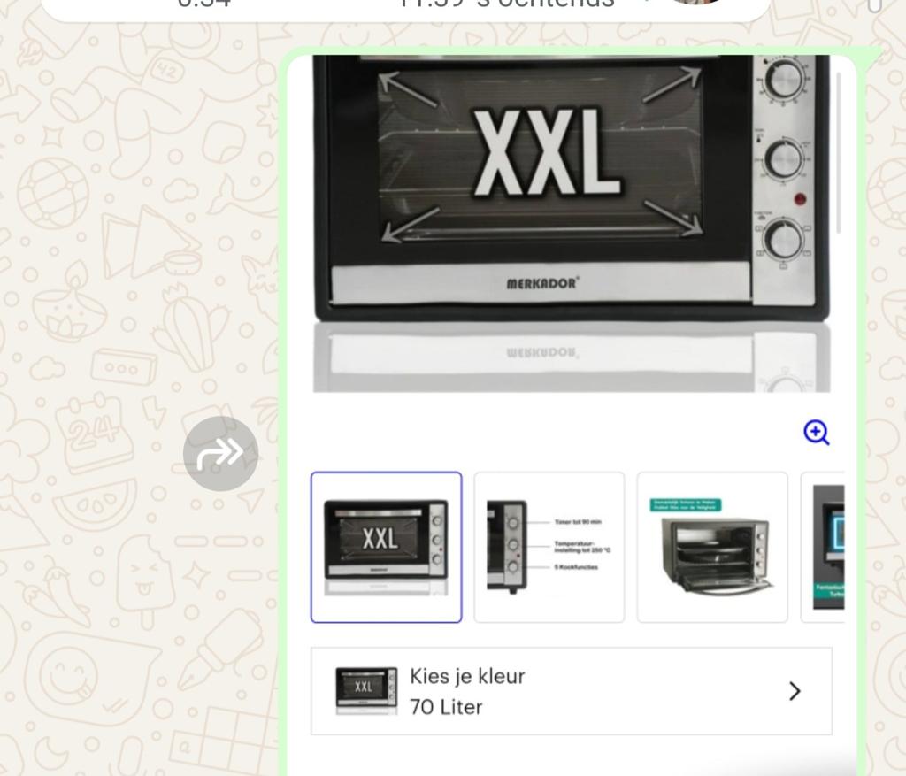 Merkador XXL Oven 70 Liter - Compact & Krachtig, Witgoed en Apparatuur, Ovens, Zo goed als nieuw, Vrijstaand, Oven, Overige merken
