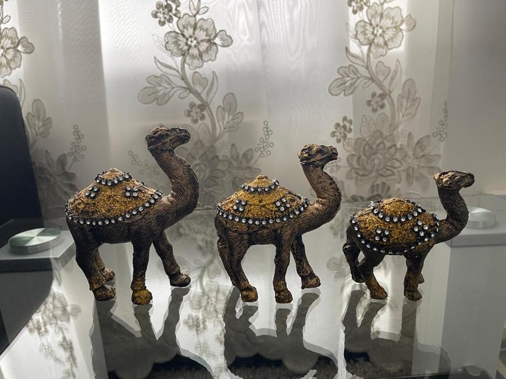 3 kamelen figuren voor woon decoratie, Ophalen, Zo goed als nieuw, Bruin