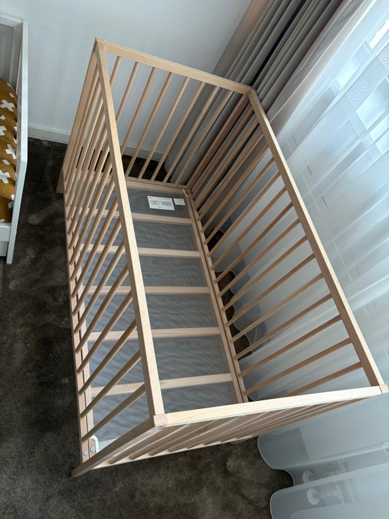IKEA SNIGLAR Ledikant 60x120 - Massief beuken, Kinderen en Baby's, Babywiegjes en Ledikanten, Ophalen, Gebruikt, Ledikant