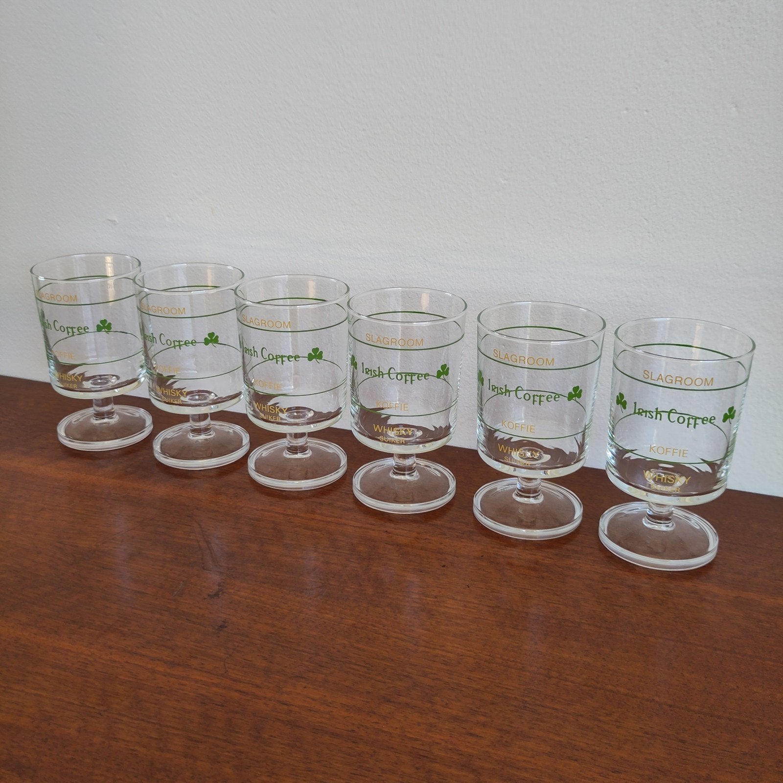 Zes retro Irish coffee gaasjes, Verzamelen, Ophalen of Verzenden, Zo goed als nieuw