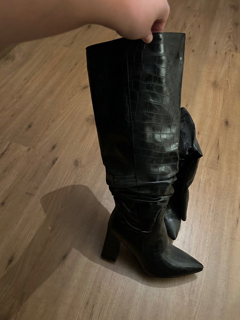 Klassiek en elegante laarzen, Hoge laarzen, Zwart, Nieuw, Ophalen of Verzenden