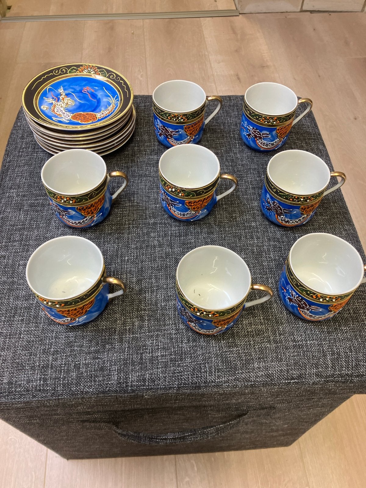 Vintage Chinese Draken Servies - 8 Kopjes en 8 Schotels, Ophalen