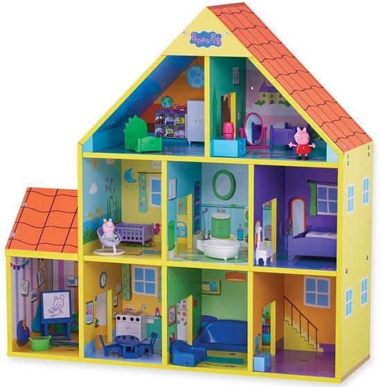 Peppa Pig - Groot houten Speelhuis Speelset - 65 cm, Kinderen en Baby's, Speelgoed | Poppenhuizen, Poppenhuis, Nieuw, Ophalen of Verzenden