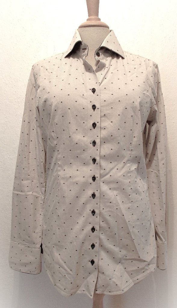 Mooie stretch blouse in bruintinten van Cavallaro (Napoli) M, Verzenden, Zo goed als nieuw, Maat 38/40 (M), Bruin