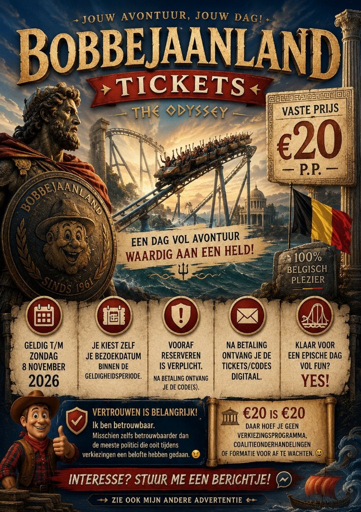 BOBBEJAANLAND TICKETS 101% BETROUWBAAR, Tickets en Kaartjes, Drie personen of meer, Ticket of Toegangskaart