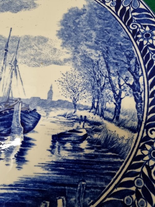 Wandbord boch delfts boot windmolen landschap, Ophalen of Verzenden, 'T Olde Gre-j, Info@toldegrej.nl, Endepoelstraat 20f Didam