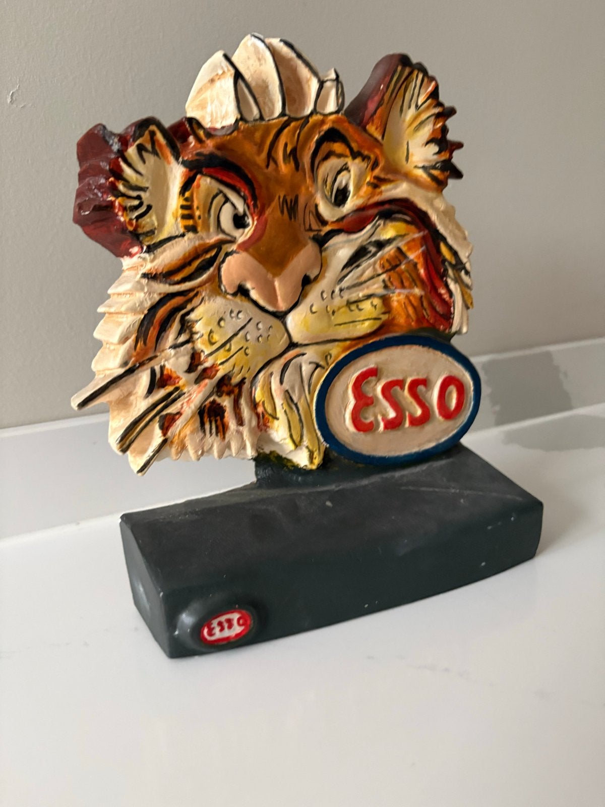 Vintage Esso Tijger 3D Reclamebeeld - Stop een Tijger in uw, Verzenden, Zo goed als nieuw, Reclamebord