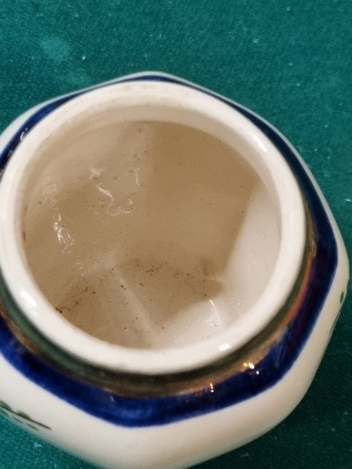 lepelvaasje porselein handbeschilderd vintage, Ophalen of Verzenden