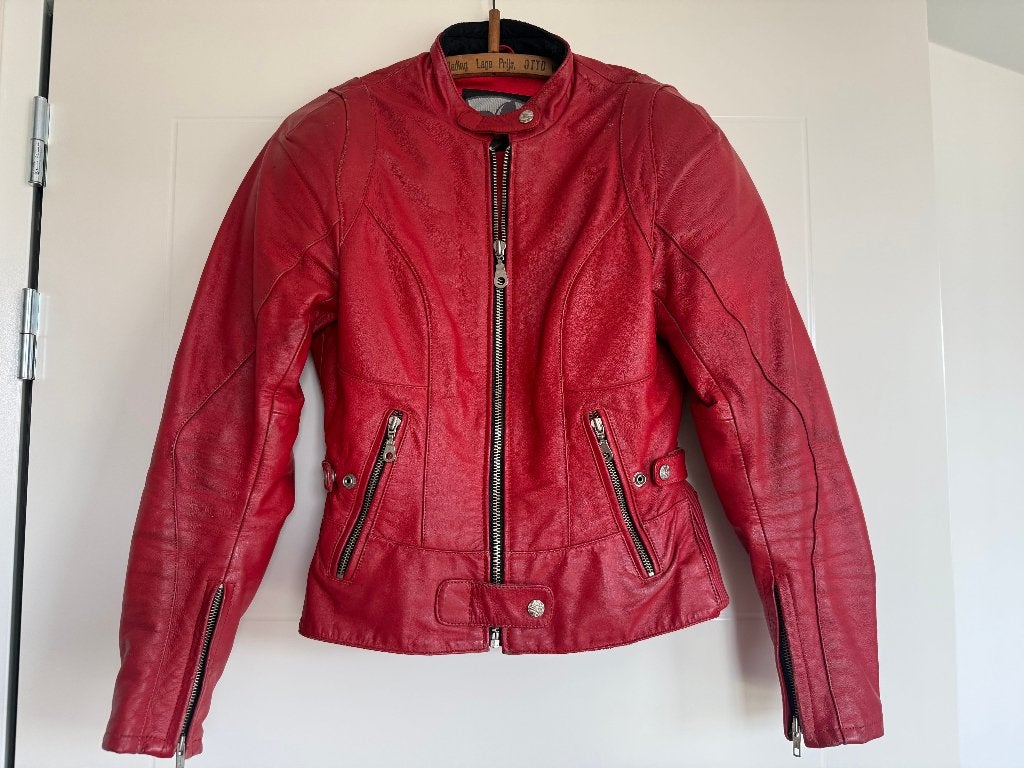 Rood leren dames motorjas IXS maat 36, Motoren, Jas | leer, Ophalen of Verzenden, IXS, Dames