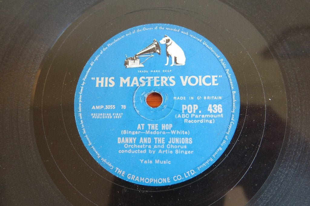 Danny and the Juniors At the hop 78rpm 78 toeren jukebox hit, Gebruikt, 10 inch, Ophalen of Verzenden, Pop